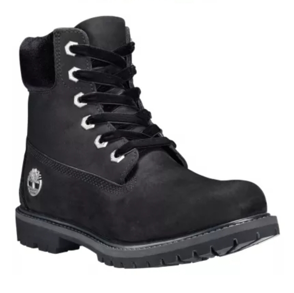 Timberland Shoes - Timberland Black Premium Leather Boot with Velvet